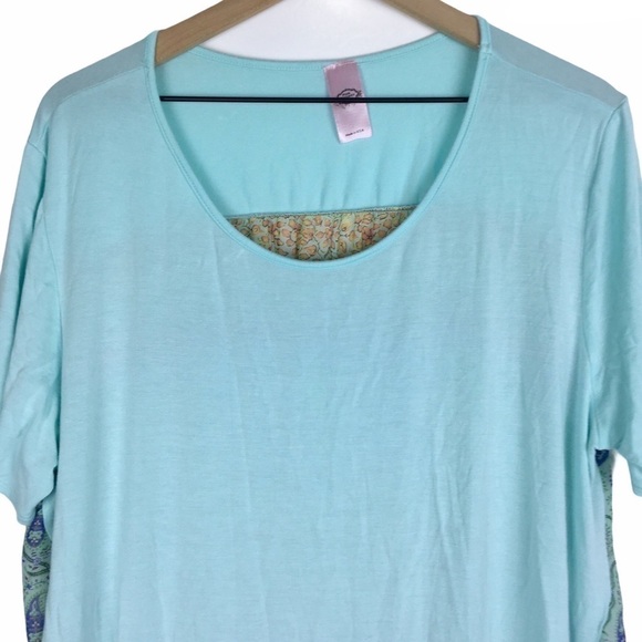 PINK COCONUT Boutique Plus Size Top Tunic Blouse Paisley Sheer Short Sleeve XXXL - Picture 2 of 10